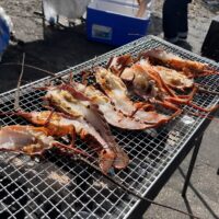 イセエビが最高の焼き加減に