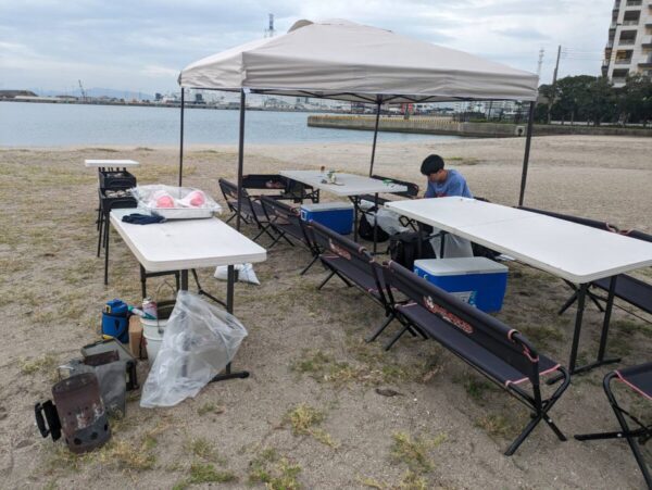 久里浜海岸でBBQ